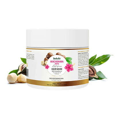 Indalo Macadamia Nuts Anti-Frizz Hair Mask, Deep Moisturising Mask For Dry & Rough Hair  (200 Gm) image